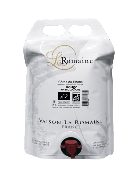 Ecobag 3L Côtes du Rhône Rouge BIO - Cave la Romaine